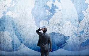 Business man looking uncertain.