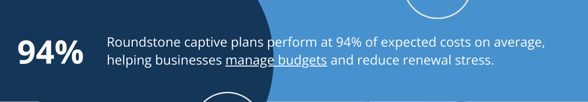 Roundstone captive plans achieve 94% cost efficiency, easing budget and renewal stress